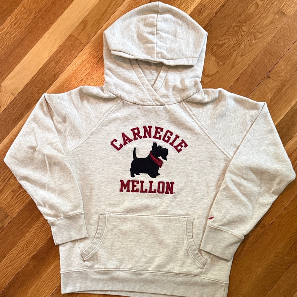 Cream/grey Carnegie Mellon Scottie dog hoodie